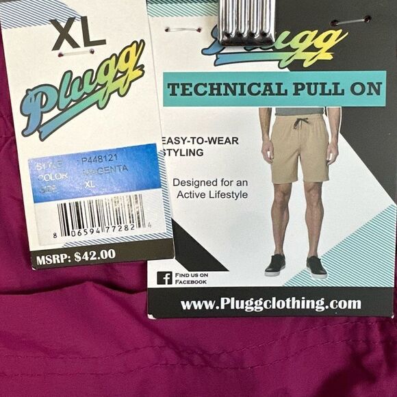 NWT Plugg Technical Pull On Active Magenta Shorts - Picture 3 of 6